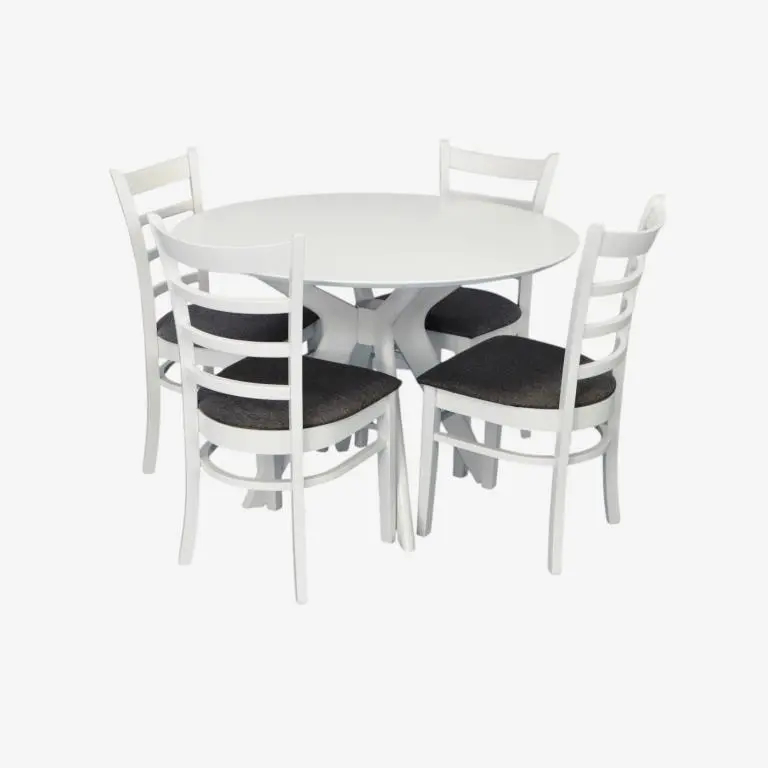 Комплект стол + 4 стула Evelin Raffles Round + Coco NV-10WP (White/Grey) - 2
