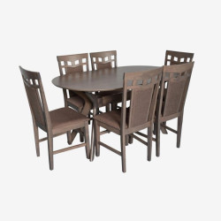 Комплект стол + 6 стульев Evelin Raffles Oval + Deepa R Ekea-12 (Antique Grey/Dark Brown) Thumb