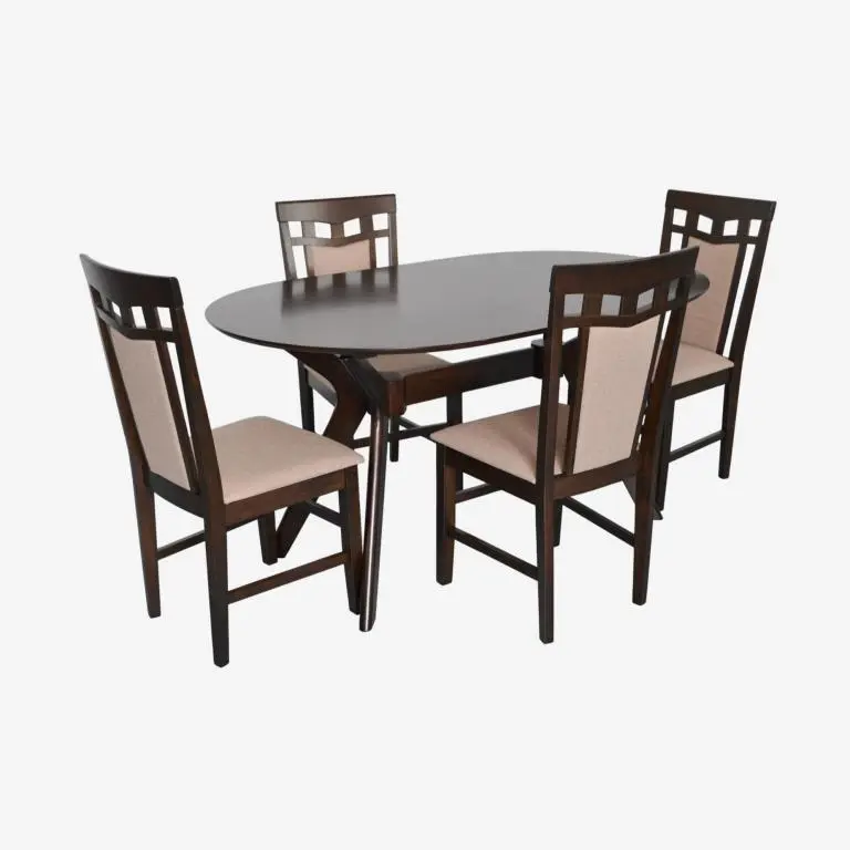 Комплект стол + 4 стула Evelin Raffles Oval + Deepa R NV-3WP (Chocolate/Brown) - 2