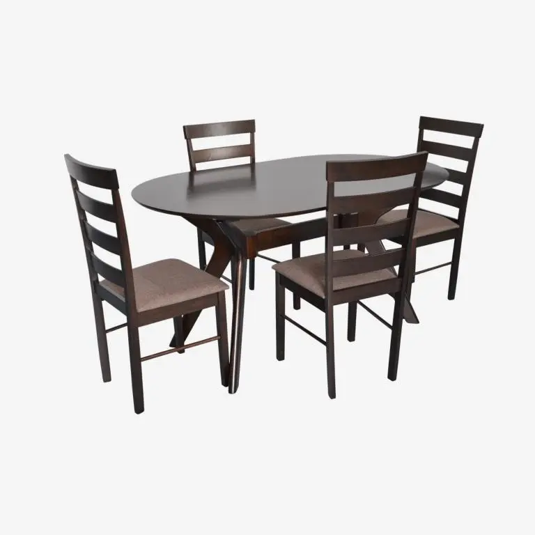 Комплект стол + 4 стула Evelin Raffles Oval + Gloria Ekea-12 (Chocolate/Dark Brown) - 2
