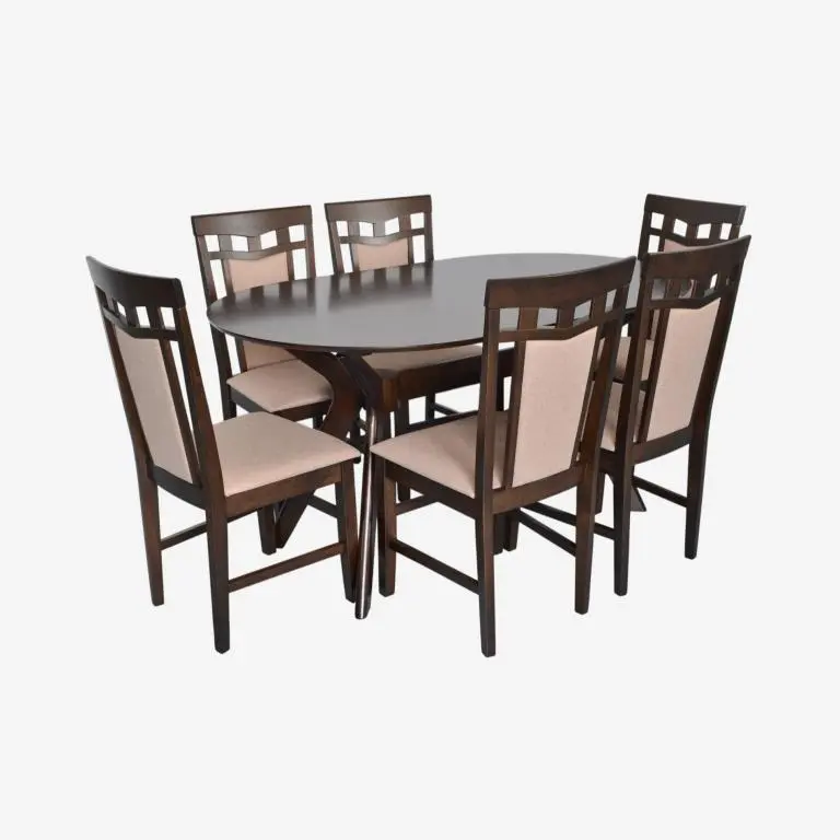 Комплект стол + 6 стульев Evelin Raffles Oval + Deepa R NV-3WP (Chocolate/Brown) - 2