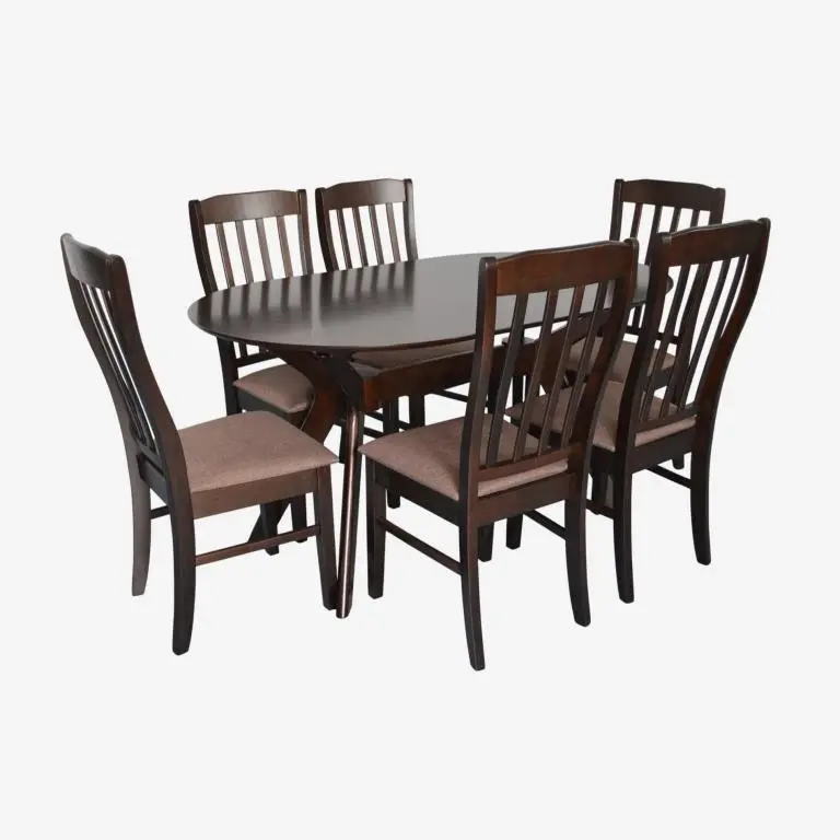 Комплект стол + 6 стульев Evelin Raffles Oval + Wenyi Ekea-12 (Chocolate/Dark Brown) - 2