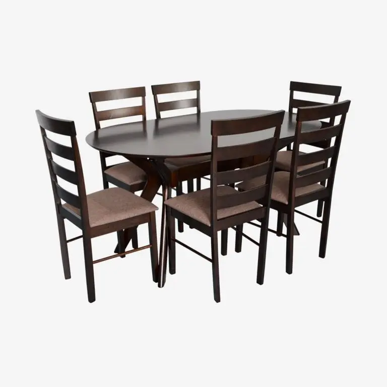 Комплект стол + 6 стульев Evelin Raffles Oval + Gloria Ekea-12 (Chocolate/Dark Brown) - 2