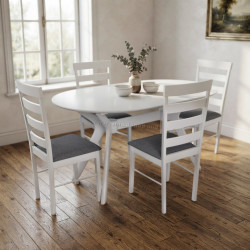 Комплект стол + 4 стула Evelin Raffles Oval + Gloria NV-10WP (White/Grey)