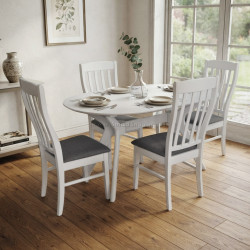Комплект стол + 4 стула Evelin Raffles Oval + Wenyi NV-10WP (White/Grey)
