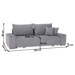 Диван раскладной Tempo Kondela Kevan Big Sofa (Light Gray) Thumb