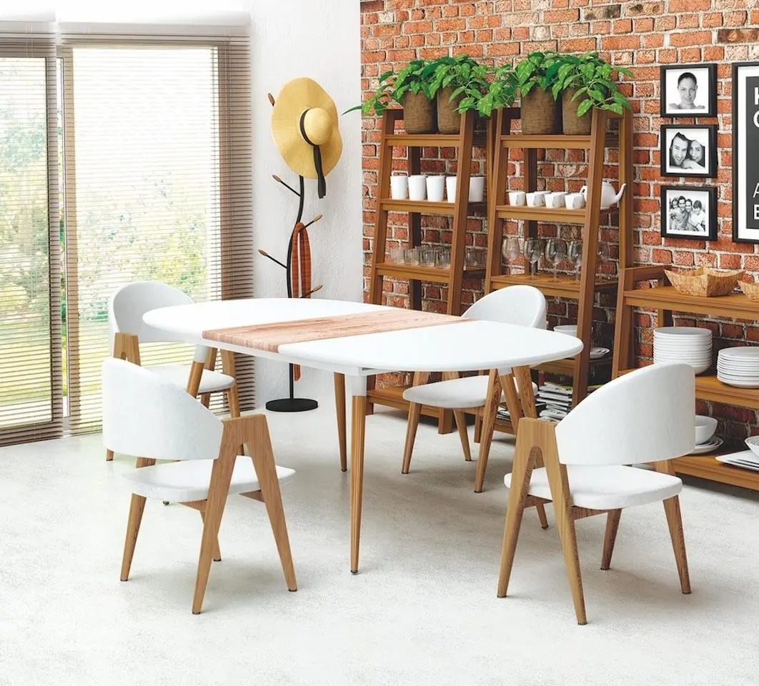 Masa extensibila Halmar Caliber 160/200cm (White Matt/Sanremo Oak)