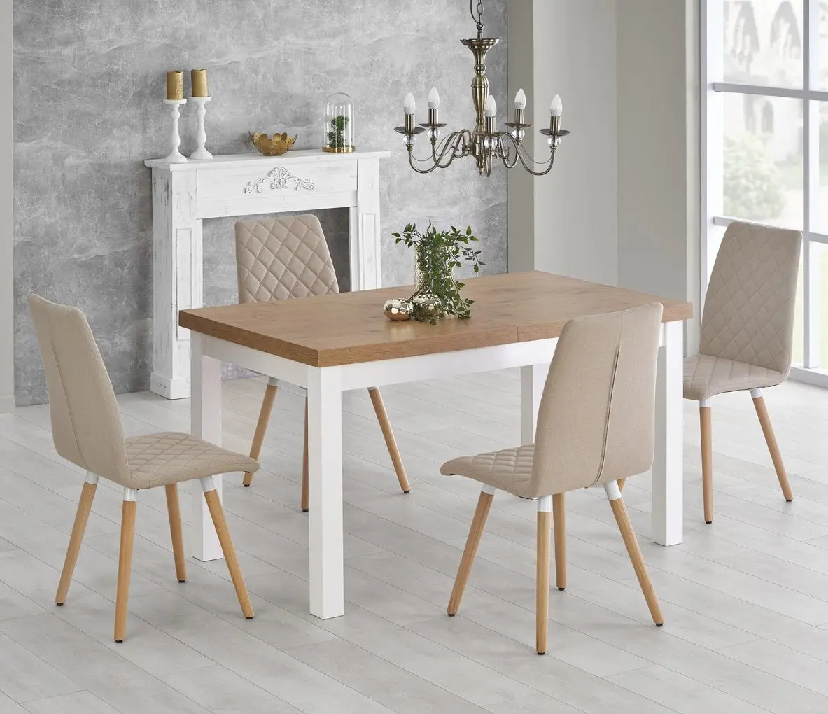 Стол раскладной Halmar Tiago 140-220cm (Lancelot Oak/White)