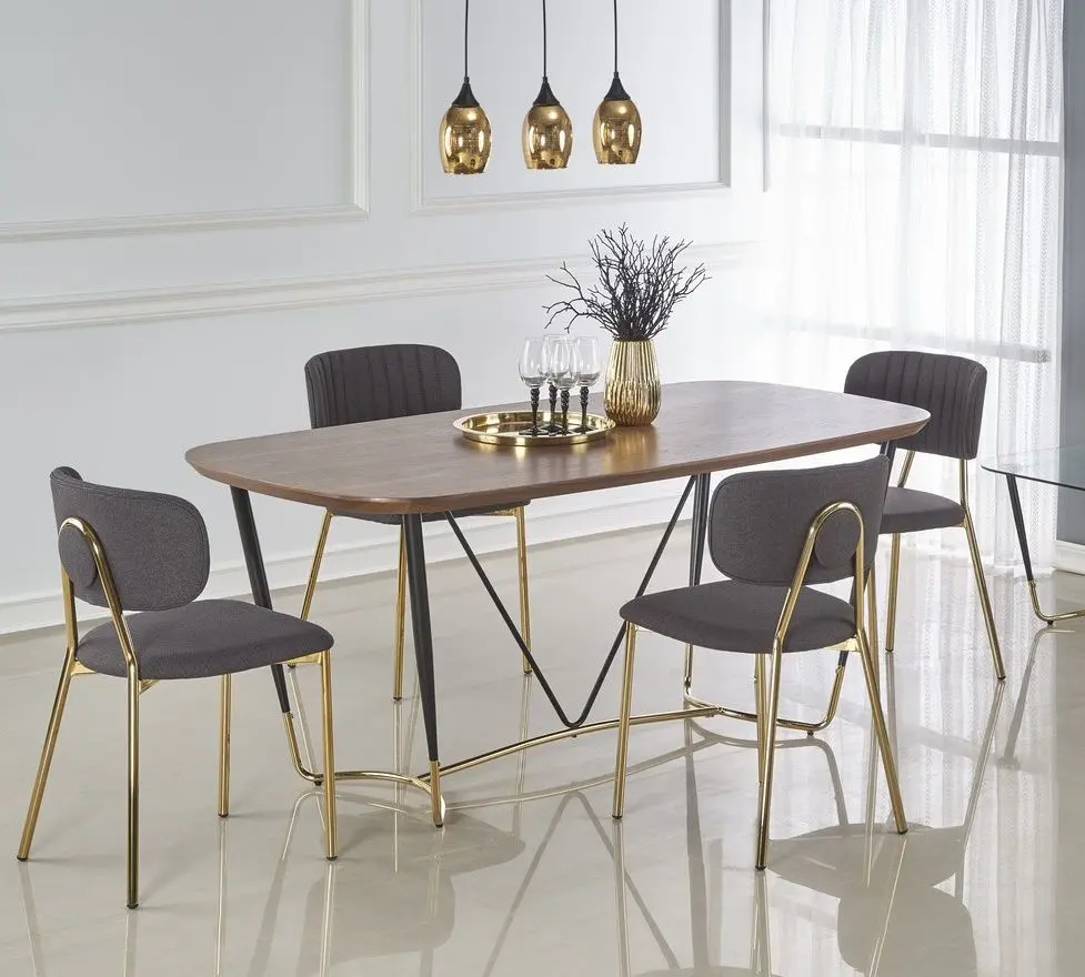 Стол Halmar Manchester (Walnut/Golden)