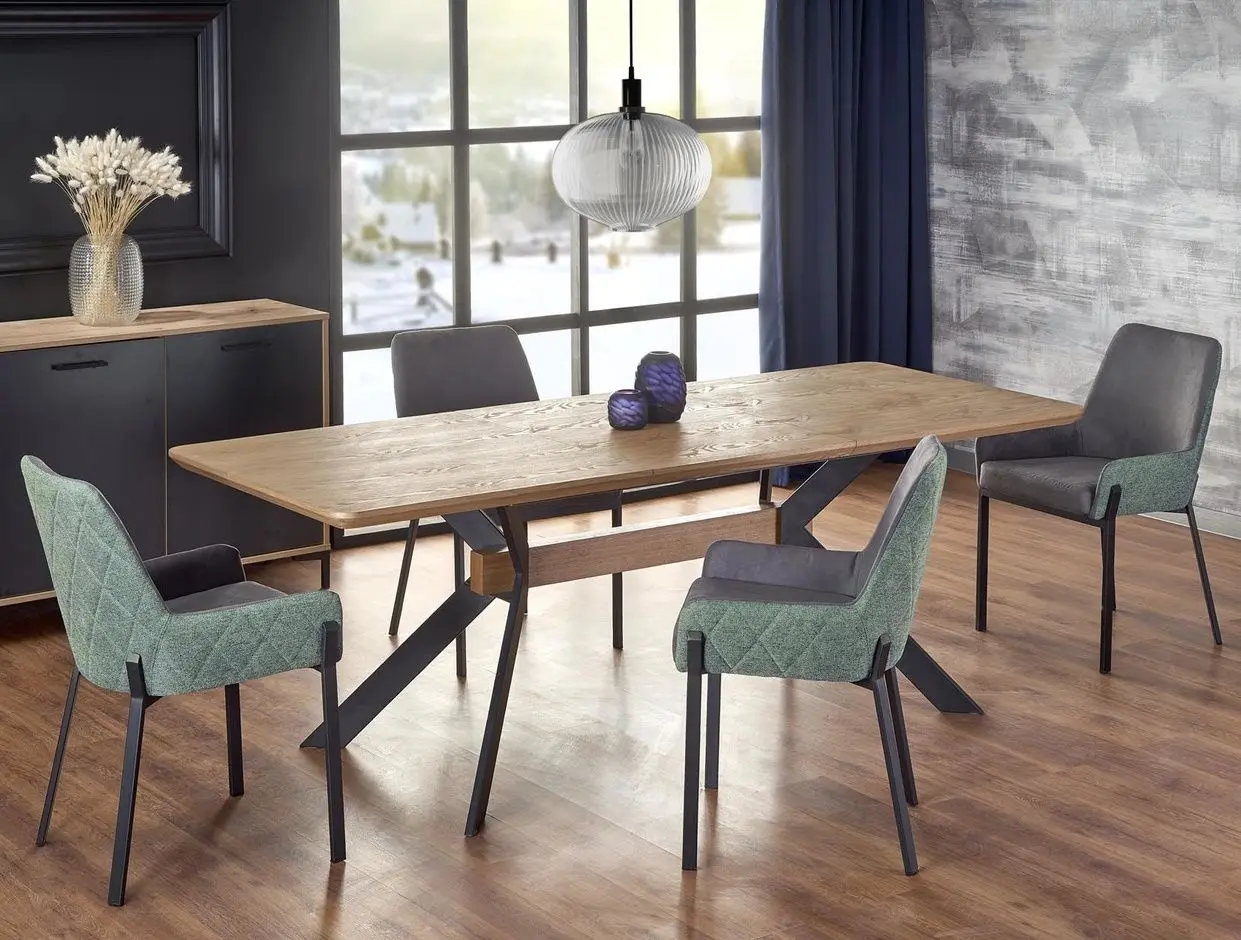 Masa extensibila Halmar Bacardi 160/220cm (Natural Oak/Black)