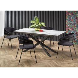 Masa extensibila Halmar Diesel 160/200cm (White Marble/Dark Grey/Black)