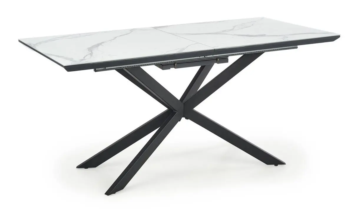 Стол раскладной Halmar Diesel 160/200cm (White Marble/Dark Grey/Black)