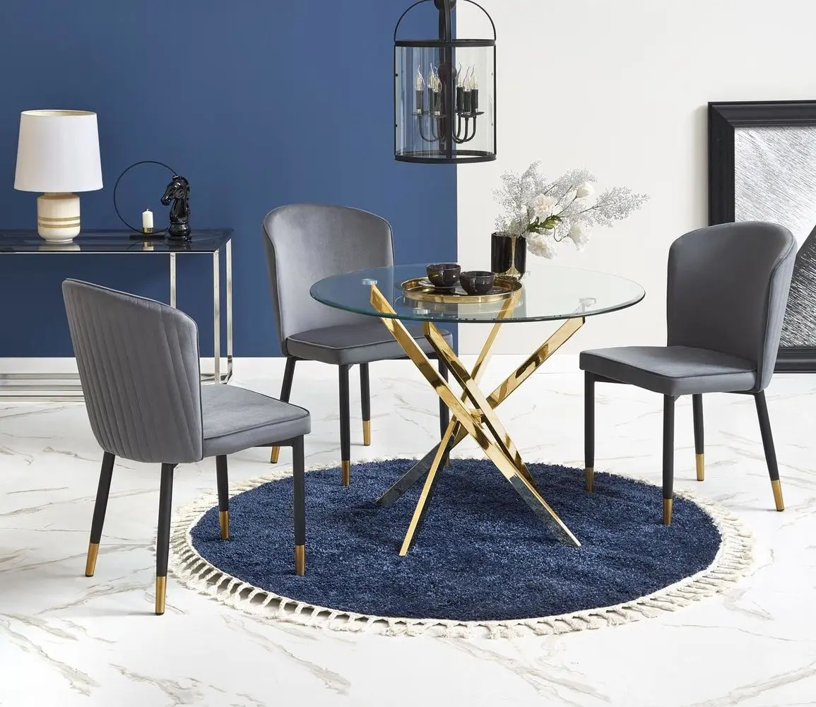 Стол Halmar Raymond (Golden/Transparent)