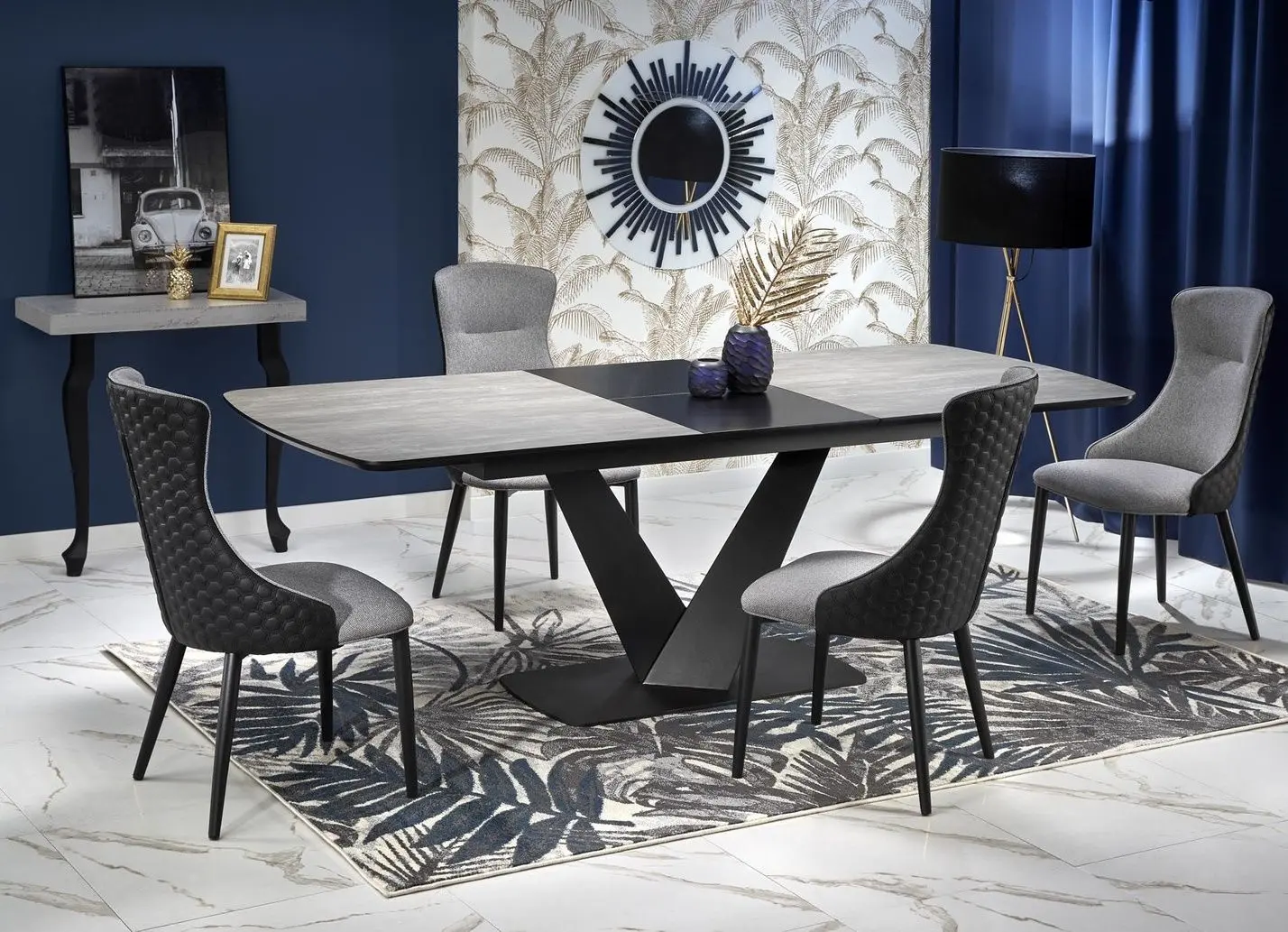 Masa extensibila Halmar Vinston 180/230cm (Dark Gray/Black)