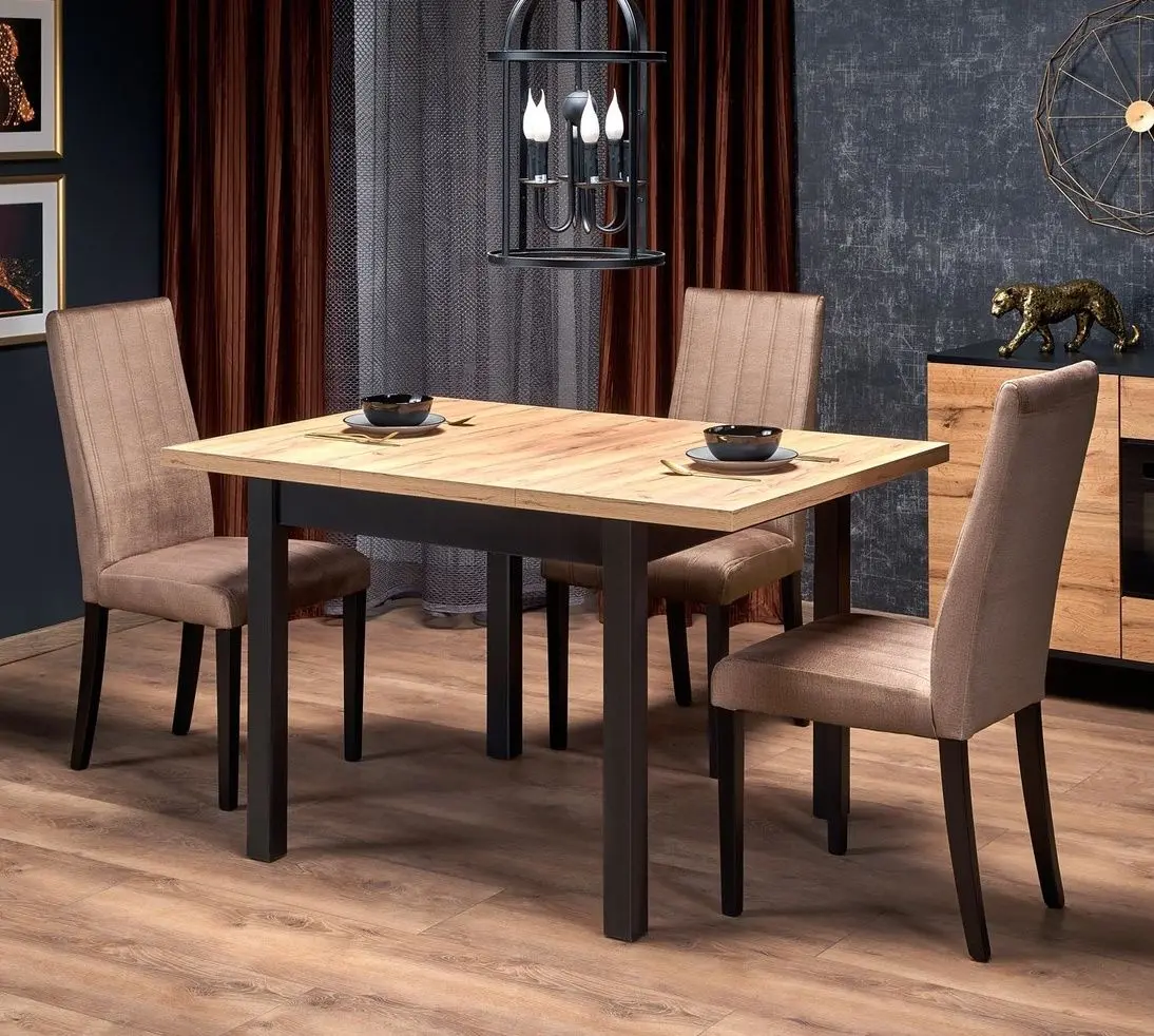 Стол раскладной Halmar Tiago Square 90/125cm (Craft Oak/Black)