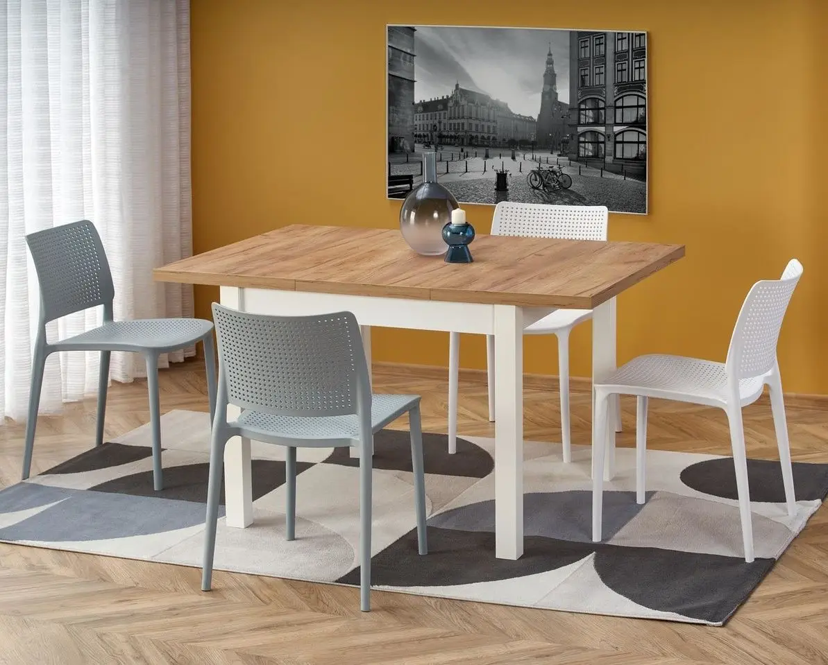 Стол раскладной Halmar Tiago Square 90/125cm (Craft Oak/White)