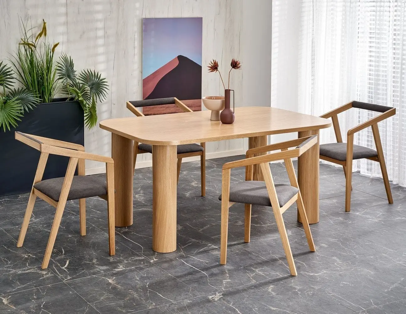 Стол раскладной Halmar Elefante Rectangle 160-240cm (Natural Oak)