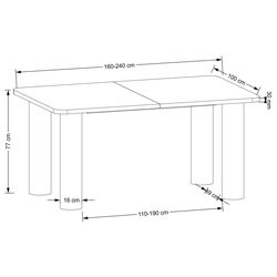 Стол раскладной Halmar Elefante Rectangle 160-240cm (Natural Oak) Thumb