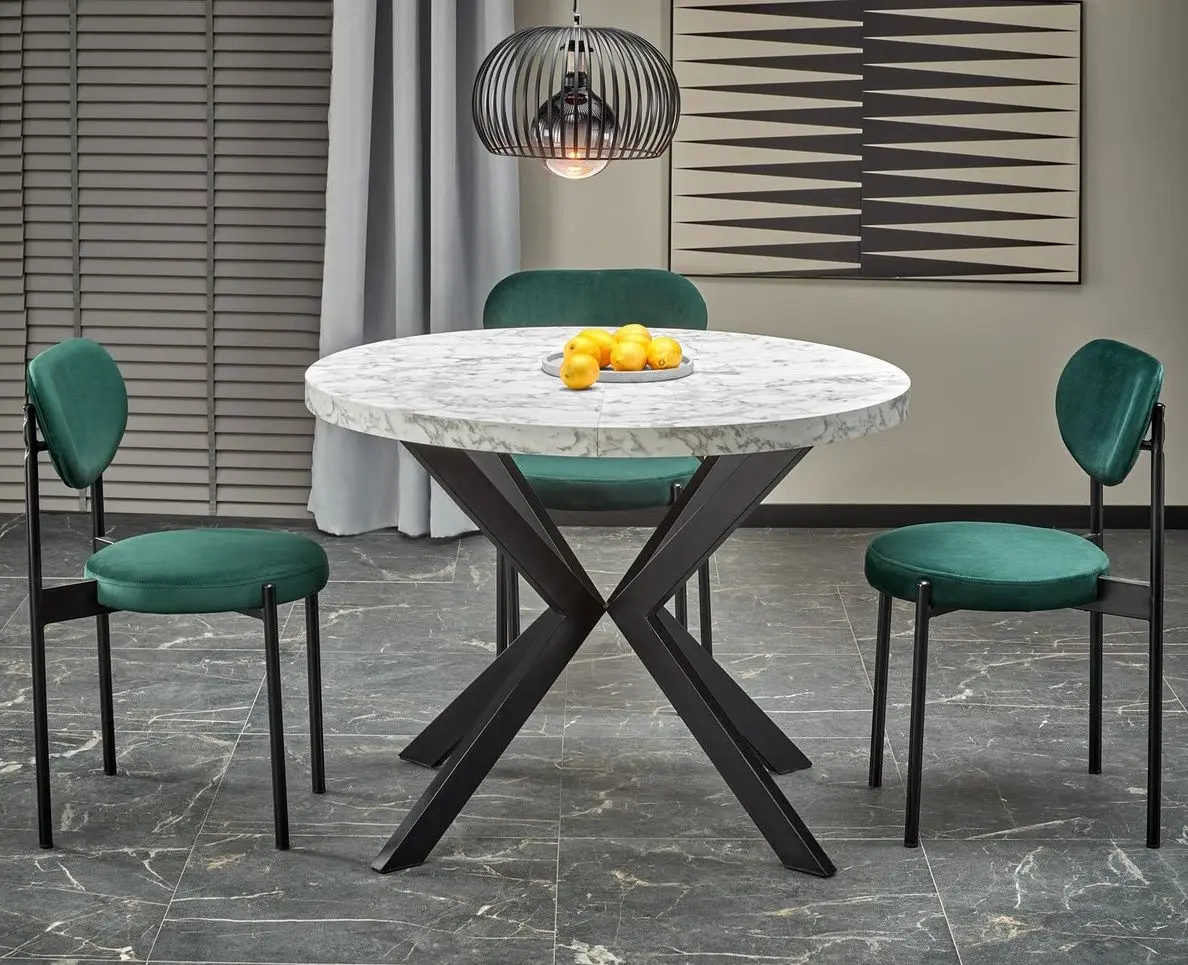 Masa extensibila Halmar Peroni 100-250cm (White Marble/Black)