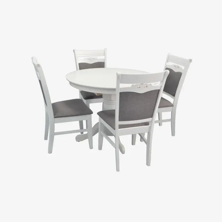 Set masa + 4 scaune Evelin Capella V + HV-3167 NV-10WP (White/Grey) - 2