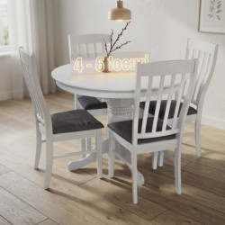 Set masa + 4 scaune Evelin Capella V + Wenyi NV-10WP (White/Grey)