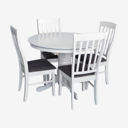 Set masa + 4 scaune Evelin Capella V + Wenyi NV-10WP (White/Grey) Thumb
