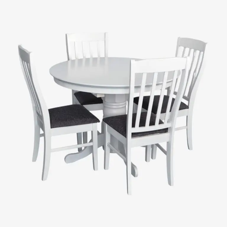 Set masa + 4 scaune Evelin Capella V + Wenyi NV-10WP (White/Grey) - 2