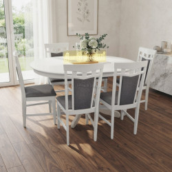 Set masa + 6 scaune Evelin Capella V + Deepa R NV-10WP (White/Grey)