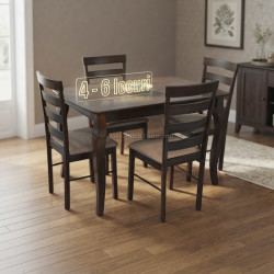 Set masa + 4 scaune Evelin HV-29V + Gloria Ekea-12 (Chocolate/Dark Brown)