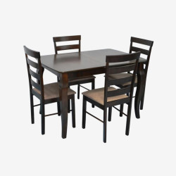 Set masa + 4 scaune Evelin HV-29V + Gloria Ekea-12 (Chocolate/Dark Brown) Thumb