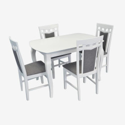 Set masa + 4 scaune Evelin HV-29V + Deepa R NV-10WP (White/Grey) Thumb