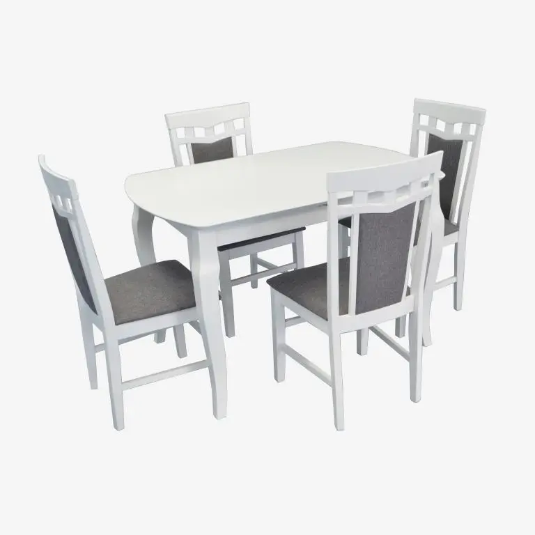 Set masa + 4 scaune Evelin HV-29V + Deepa R NV-10WP (White/Grey) - 2