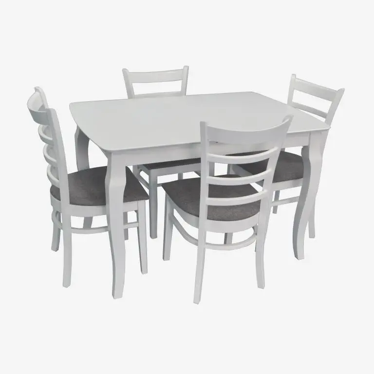 Set masa + 4 scaune Evelin HV-29V + Coco NV-10WP (White/Grey) - 2