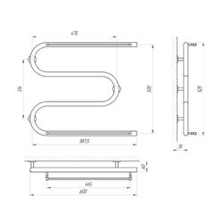 Uscator de prosoape Laris Zmeevik 25 PC3 2 Shelves 600x500 (Chrome) Thumb