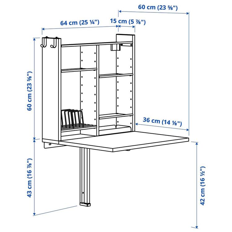 Обеденный набор Ikea Norberg/Franklin 1+2 (Белый/Черный)