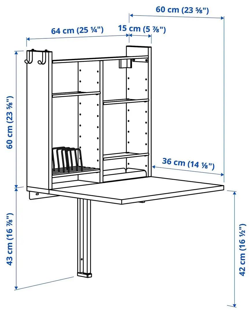 Set masa scaune Ikea Norberg/Franklin 1+2 (Alb/Negru)