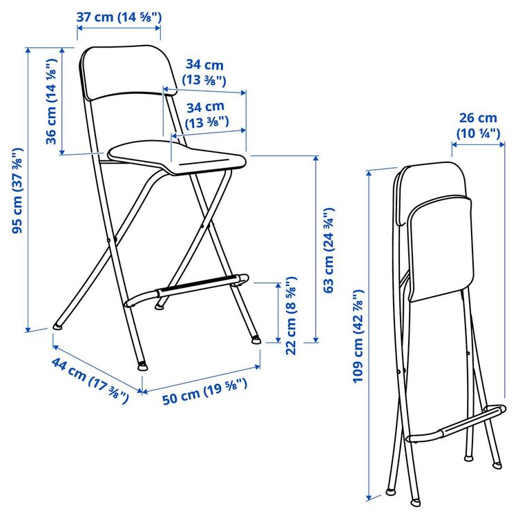 Обеденный набор Ikea Norberg/Franklin 1+2 (Белый/Черный)