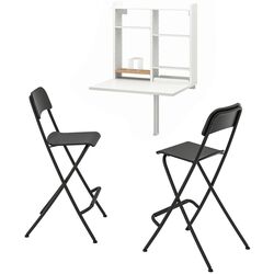 Обеденный набор Ikea Norberg/Franklin 1+2 (Белый/Черный) Thumb