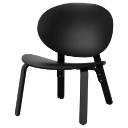 Scaun Ikea Froset (Vopsit Negru/Furnir Stejar) Thumb