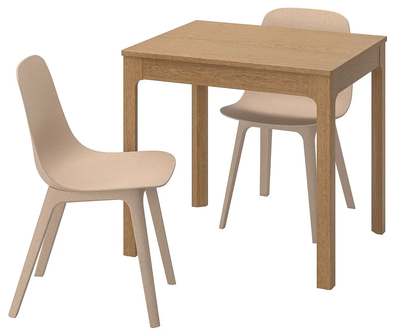 Set masa scaune Ikea Ekedalen/Odger 80/120cm 1+2 (Stejar/Bej) - 2