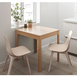 Set masa scaune Ikea Ekedalen/Odger 80/120cm 1+2 (Stejar/Bej) Thumb