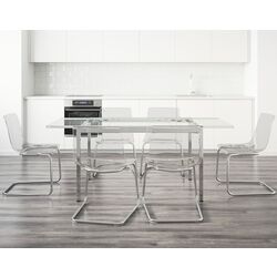 Set masa scaune Ikea Glivarp/Tobias 188cm 1+6 (Transparent/Crom) Thumb