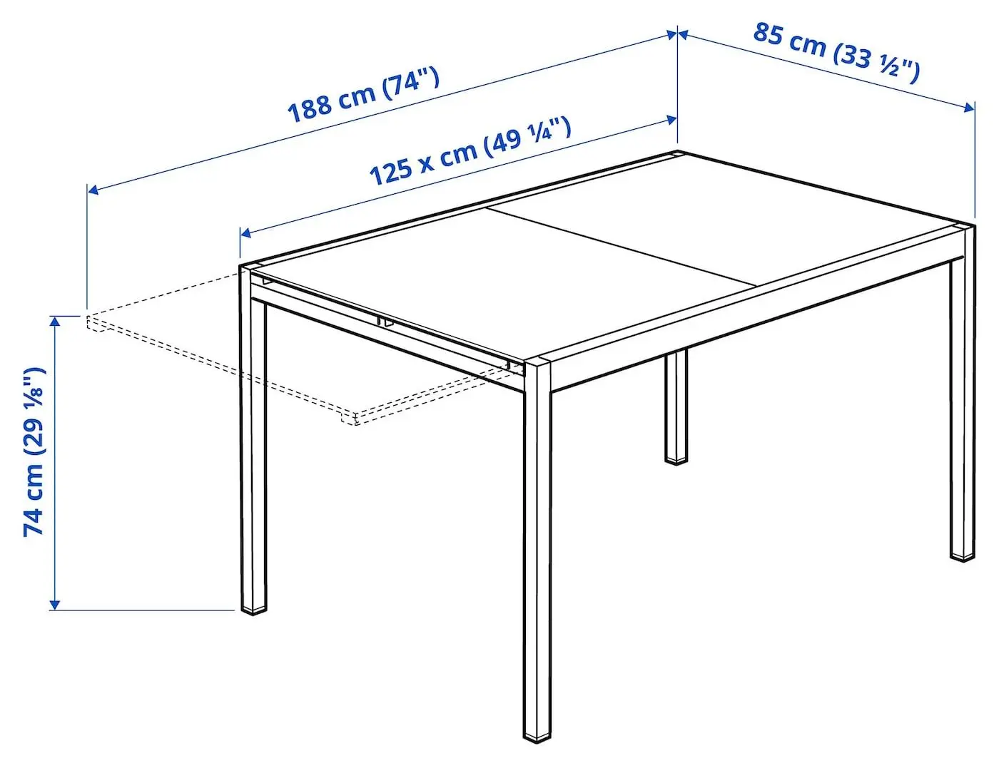 Set masa scaune Ikea Glivarp/Tobias 188cm 1+6 (Transparent/Crom) - 7
