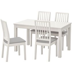 Set masa scaune Ikea Laneberg/Ekedalen 130/190x80cm 1+4 (Alb/Gri) Thumb
