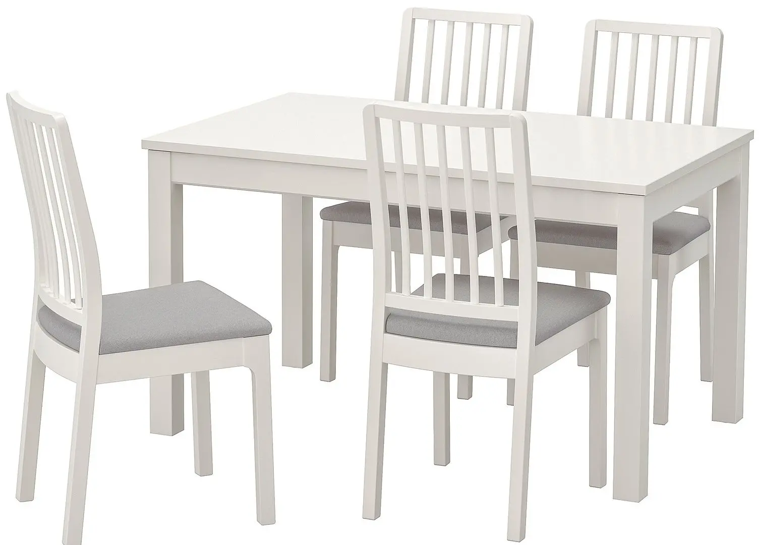 Set masa scaune Ikea Laneberg/Ekedalen 130/190x80cm 1+4 (Alb/Gri)