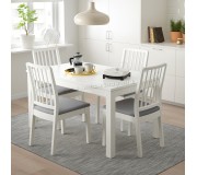 Set masa scaune Ikea Laneberg/Ekedalen 130/190x80cm 1+4 (Alb/Gri)