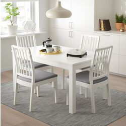Set masa scaune Ikea Laneberg/Ekedalen 130/190x80cm 1+4 (Alb/Gri) Thumb