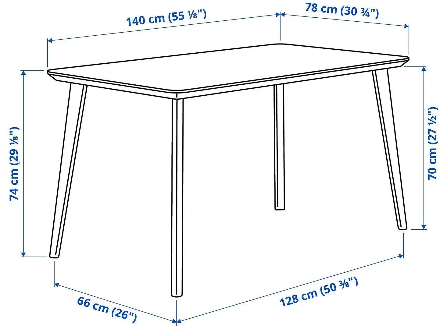Set de sufragerie Ikea Lisabo 140x78cm 1+4 (Furnir frasin)