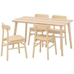Set masa scaune Ikea Lisabo/Ronninge 140x78cm 1+4 (Furnir frasin/Mesteacan) Thumb
