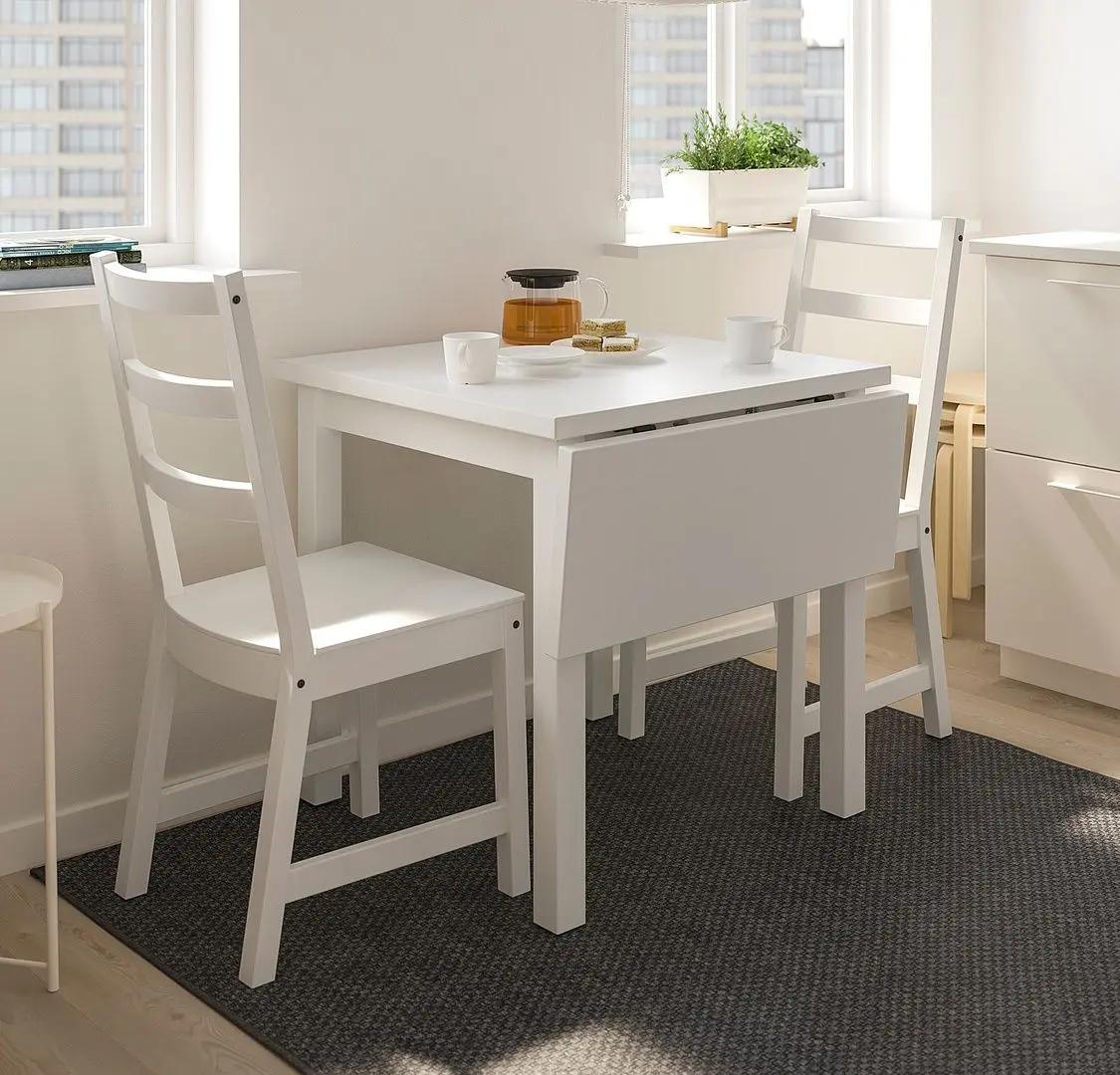 Обеденный набор Ikea Nordviken 74/104x74см 1+2 (Белый)